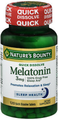 Nature's Bounty Melatonin 3 mg Quick Dissolve Tablets 120 TB