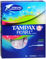 Tampax Pearl Tampons with Plastic Applicators Super Absorbency Scented