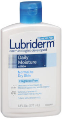 Lubriderm Daily Moisture Lotion Normal to Dry Skin Fragrance Free 6 OZ