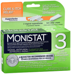 MONISTAT 3 Vaginal Antifungal Combination Pack Cure & Itch Relief