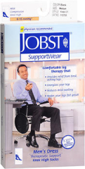 Jobst SupportWear Black Mild Compression Therapeutic Support Knee High Dress Socks Men's Size Medium