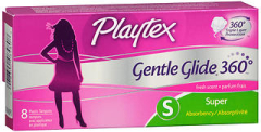 Playtex Gentle Glide 360 Degree Plastic Tampons Super Absorbency Fresh Scent