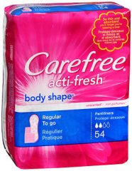 CAREFREE Acti-Fresh Body Shape Regular To Go Pantiliners