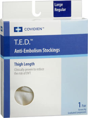 T.E.D. Anti-Embolism Stockings Thigh Length 18 mm/Hg White Large Regular MKN35074