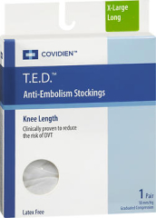 T.E.D. Anti-Embolism Stockings Knee Length White X-Large Long