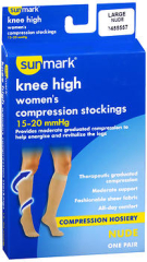 Sunmark Knee High Women's Compression Stockings 15-20 mmHg Nude Large 3455557