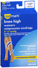 Sunmark Knee High Women's Compression Stockings 8-15 mmHg Beige X-Large 3455714