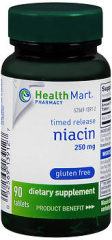 Health Mart Niacin 250 mg Dietary Supplement Tablets Timed Release