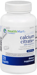 Health Mart Calcium Citrate+ with Vitamin D Dietary Supplement Caplets