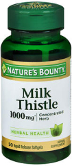 Nature's Bounty Milk Thistle 1000 mg Herbal Supplement Softgels