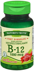 Nature's Truth Sublingual Methylcobalamin B-12 1000 mcg Fast Dissolve Tabs Natural Berry Flavor