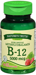 Nature's Truth Sublingual Methylcobalamin B-12 5000 mcg Fast Dissolve Tabs Natural Berry Flavor