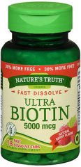 Nature's Truth Ultra Biotin 5,000 mcg Fast Dissolve Tabs Natural Berry Flavor