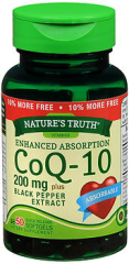 Nature's Truth Enhanced Absorption CoQ-10 200 mg plus Black Pepper Extract Quick Release Softgels