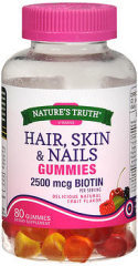 Nature's Truth Hair, Skin & Nails Gummies 2500 mcg Biotin Fruit Flavor