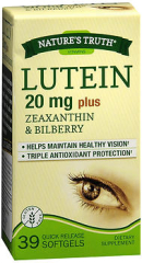 Nature's Truth Lutein 20 mg plus Zeaxanthin & Bilberry Quick Release Softgels