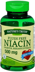 Nature's Truth Flush Free Niacin Inositol Hexanicotinate 500 mg Quick Release Capsules