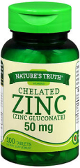 Nature's Truth Chelated Zinc 50 mg Tablets