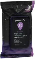 Summer's Eve Night-Time Cleansing Cloths for Sensitive Skin Lavender