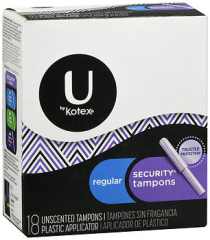 Kotex Security Tampons Plastic Applicator Unscented Regular