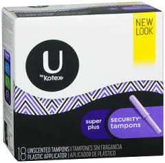 U by Kotex Security Tampons Super Plus Absorbency Unscented