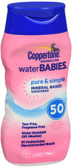 Coppertone Water Babies Pure & Simple Sunscreen Lotion SPF 50 6 OZ