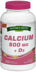 Nature's Truth Calcium 600 mg + D3 Dietary Supplement Caplets