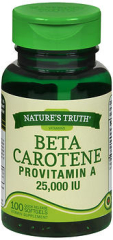 Nature's Truth Beta Carotene 25,000 IU Vitamin Supplement Softgels