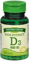 Nature's Truth D3 400 IU Vitamin Supplement Tablets