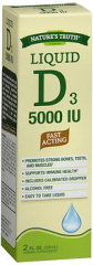 Nature's Truth D3 5000 IU Fast Acting Vitamin Supplement Liquid