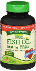 Nature's Truth Vitamins Odorless Fish Oil 1000 mg Softgels Lemon Flavor