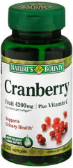 Nature's Bounty Cranberry 4200 mg Equivalent with Vitamin C Softgels