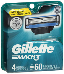 Gillette Mach3 Cartridges 4 EA