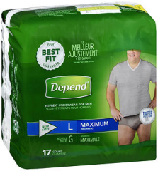 Depend Fit-Flex Underwear for Men Large Maximum Absorbency