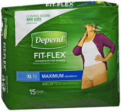 Depend Fit-Flex Underwear for Women Maximum Absorbency Size XL