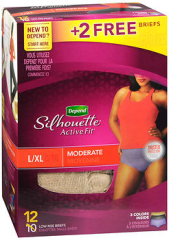 Depend Silhouette ActiveFit Low Rise Briefs Moderate Absorbency L/XL Assorted Colors