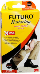 FUTURO Restoring Dress Socks for Men Over the Calf Medium Black Firm